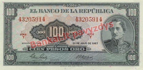 100 Pesos  banknoto priekinė pusė