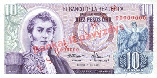 10 Pesų banknoto priekinė pusė