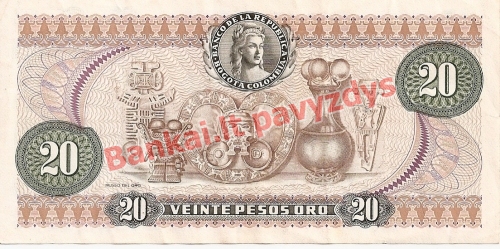 20 Pesų banknoto galinė pusė