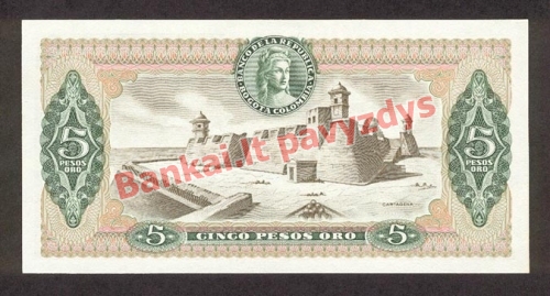 5 Pesos  banknoto galinė pusė