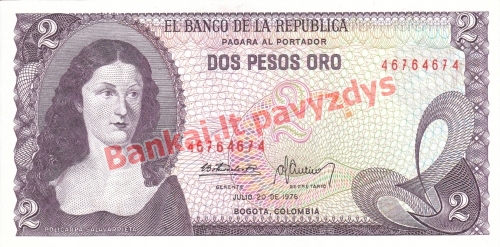 2 Pesų banknoto priekinė pusė