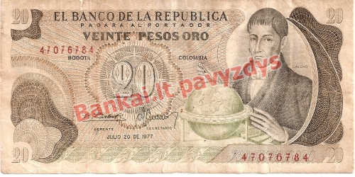 20 Pesų banknoto priekinė pusė