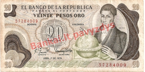 20 Pesų banknoto priekinė pusė