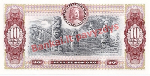 10 Pesų banknoto galinė pusė