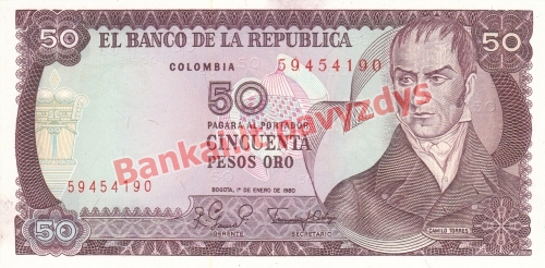 50 Pesos  banknoto priekinė pusė