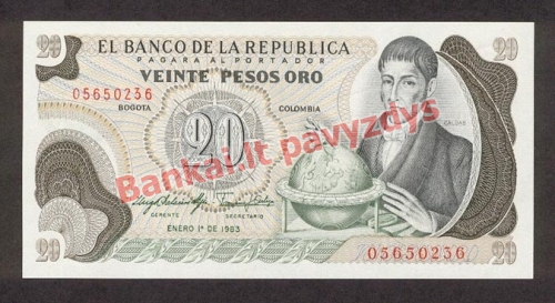 20 Pesos  banknoto priekinė pusė