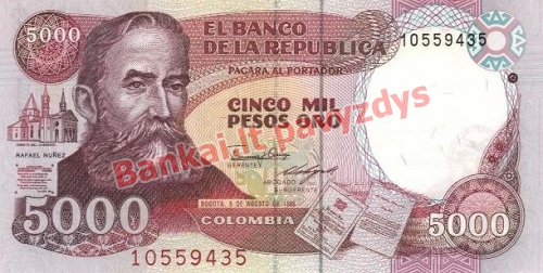 5000 Pesų banknoto priekinė pusė