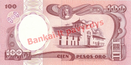 100 Pesų banknoto galinė pusė