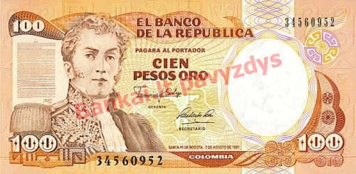 100 Pesos  banknoto priekinė pusė