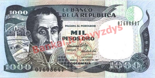 1000 Pesų banknoto priekinė pusė