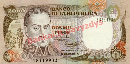 2000 Pesų banknoto priekinė pusė
