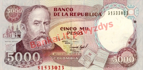 5000 Pesų banknoto priekinė pusė