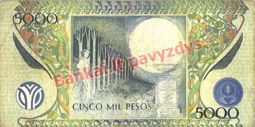 5000 Pesų banknoto galinė pusė