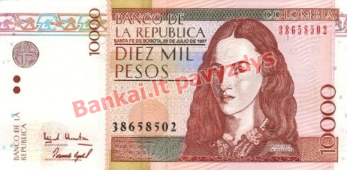 10000 Pesų banknoto priekinė pusė