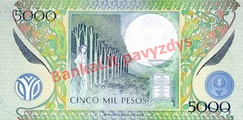 5000 Pesų banknoto galinė pusė