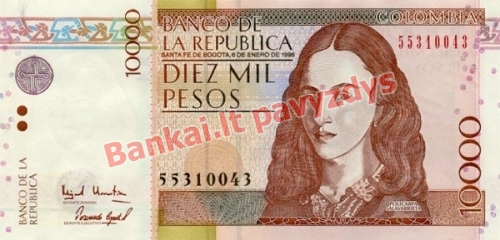 10000 Pesų banknoto priekinė pusė