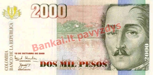 2000 Pesų banknoto priekinė pusė