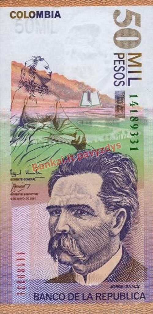 50000 Pesų banknoto priekinė pusė