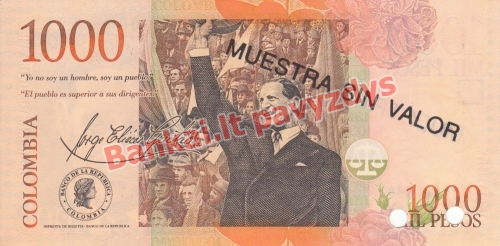 1000 Pesų banknoto galinė pusė