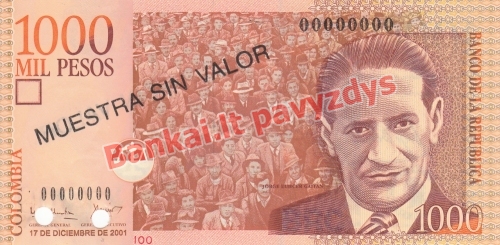 1000 Pesų banknoto priekinė pusė