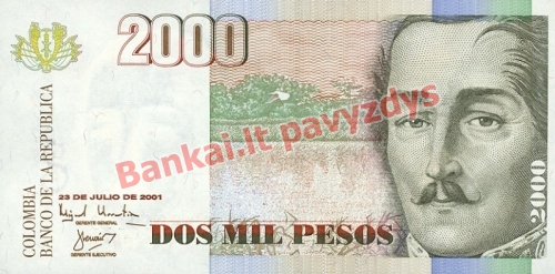 2000 Pesų banknoto priekinė pusė