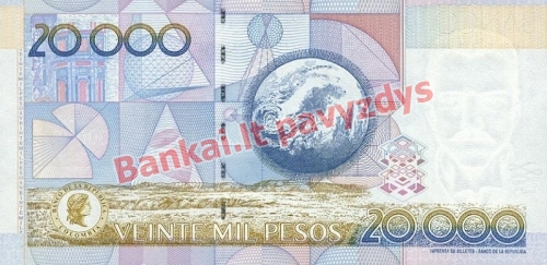 20000 Pesų banknoto galinė pusė