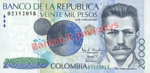 20000 Pesų banknoto priekinė pusė