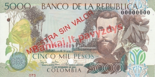 5000 Pesų banknoto priekinė pusė