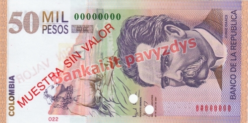 50000 Pesų banknoto priekinė pusė