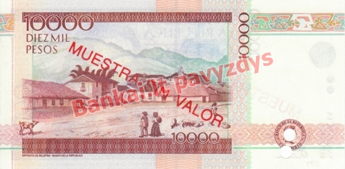 10000 Pesų banknoto galinė pusė