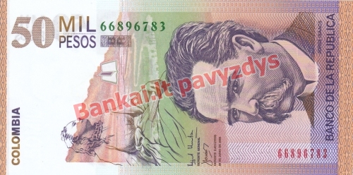 50000 Pesų banknoto priekinė pusė