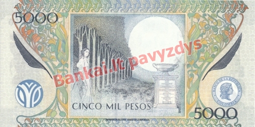 5000 Pesų banknoto galinė pusė