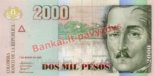 2000 Pesų banknoto priekinė pusė