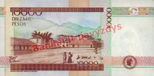 10000 Pesų banknoto galinė pusė