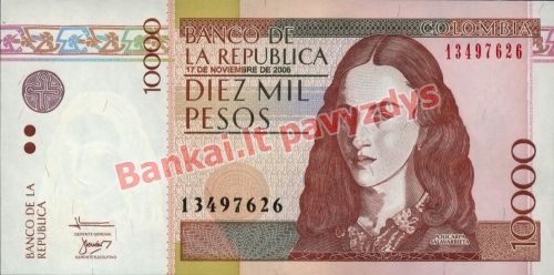10000 Pesų banknoto priekinė pusė