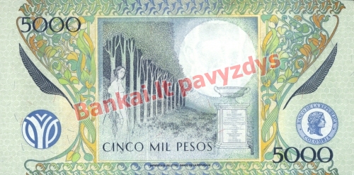 5000 Pesų banknoto galinė pusė