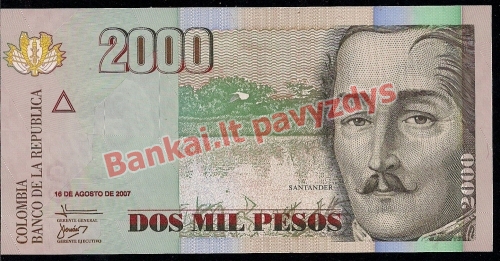 2000 Pesų banknoto priekinė pusė