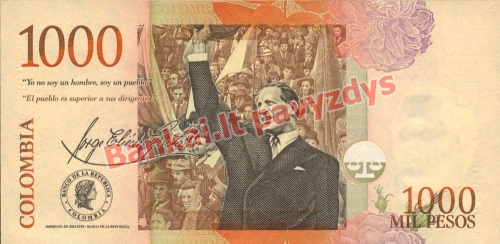 1000 Pesų banknoto galinė pusė
