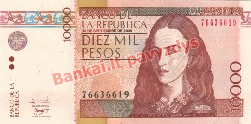 10000 Pesų banknoto priekinė pusė