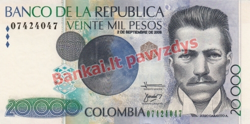 20000 Pesų banknoto priekinė pusė