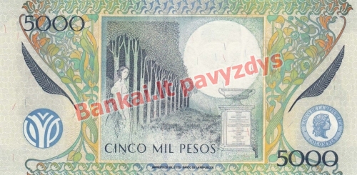 5000 Pesų banknoto galinė pusė