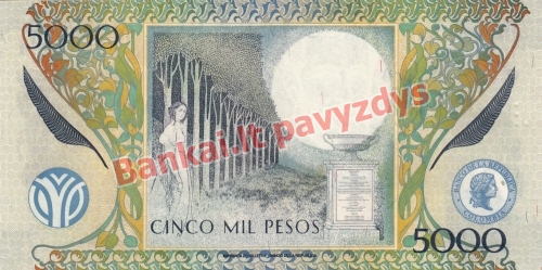 5000 Pesų banknoto galinė pusė