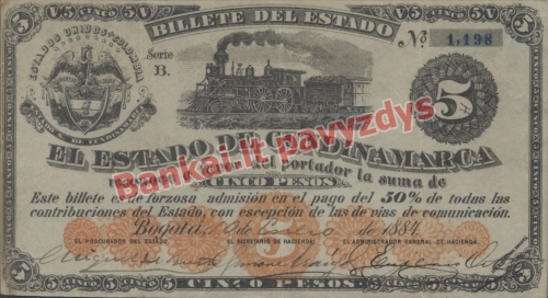 5 Pesų banknoto priekinė pusė