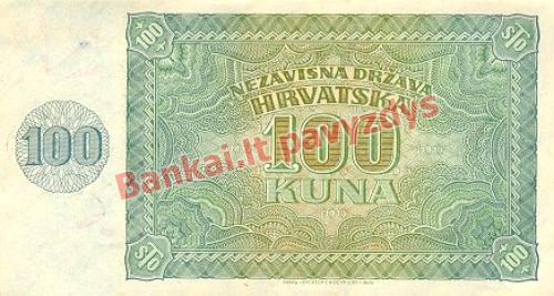 100 Kunų banknoto galinė pusė