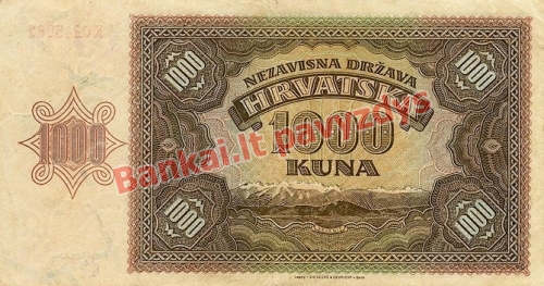 1000 Kunų banknoto galinė pusė
