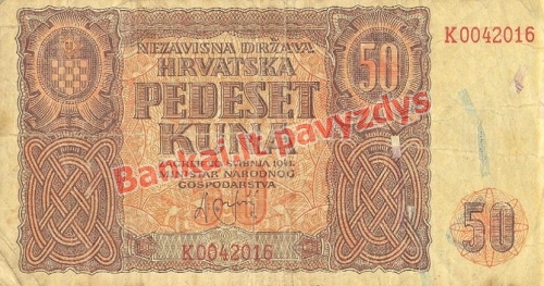 50 Kunų banknoto priekinė pusė