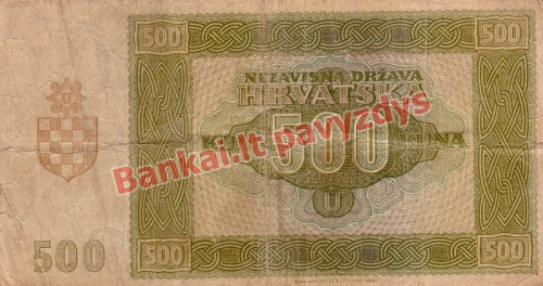 500 Kunų banknoto galinė pusė