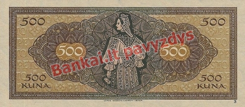 500 Kunų banknoto galinė pusė