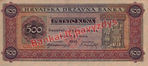 500 Kunų banknoto priekinė pusė
