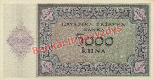 5000 Kunų banknoto galinė pusė
